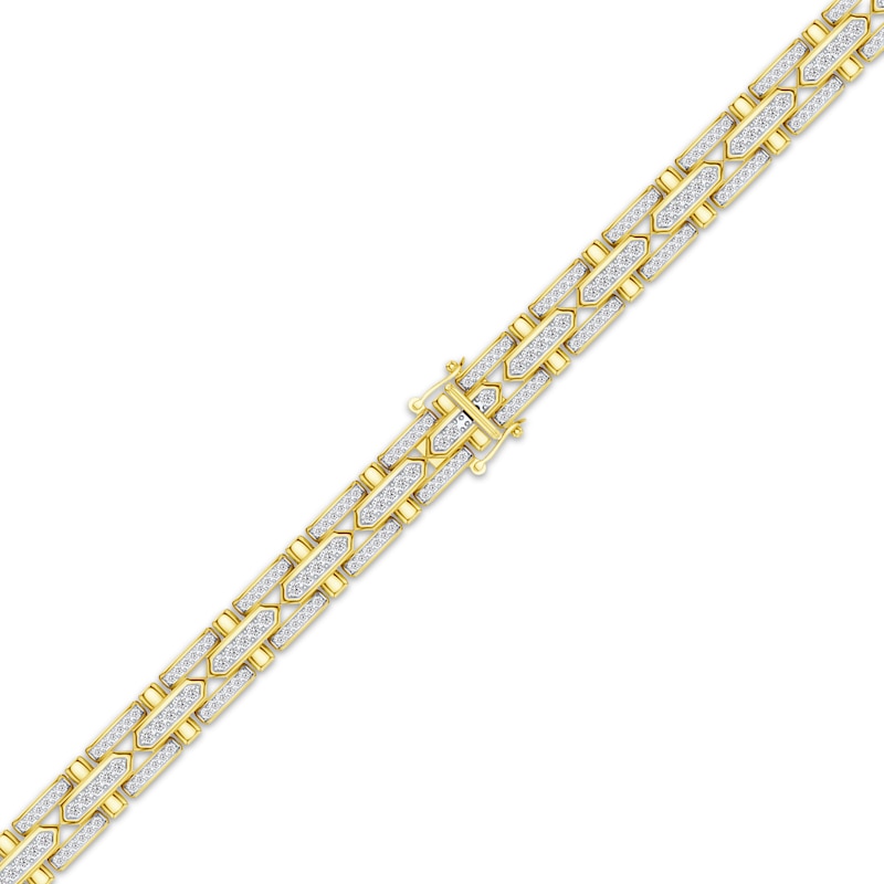 Main Image 2 of KAY Lab-Grown Diamonds Men's Link Bracelet 3 ct tw 10K Yellow Gold 8.5"