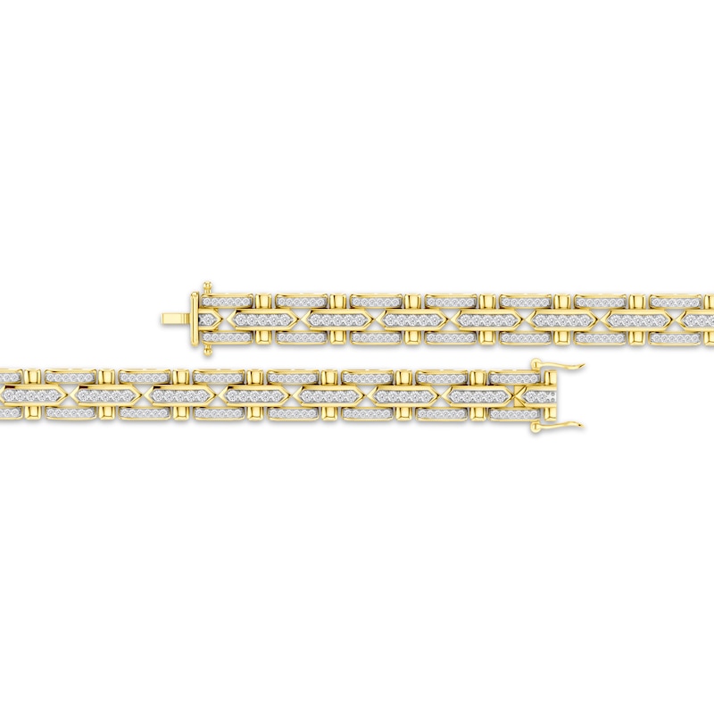 Main Image 3 of KAY Lab-Grown Diamonds Men's Link Bracelet 3 ct tw 10K Yellow Gold 8.5"
