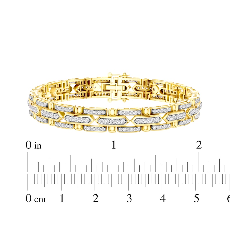 Main Image 4 of KAY Lab-Grown Diamonds Men's Link Bracelet 3 ct tw 10K Yellow Gold 8.5"