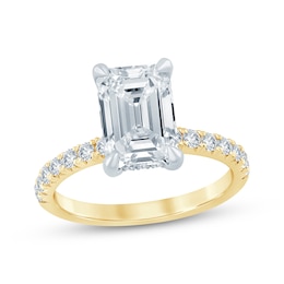 KAY Bow Collection Emerald-Cut Lab-Grown Diamond Engagement Ring 3-1/2 ct tw 14K Yellow Gold