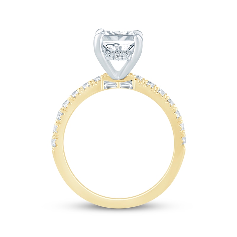 Main Image 3 of KAY Bow Collection Emerald-Cut Lab-Grown Diamond Engagement Ring 3-1/2 ct tw 14K Yellow Gold
