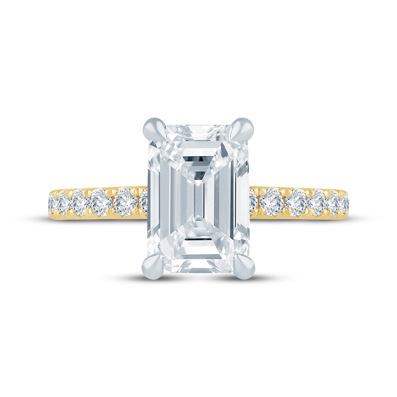 Main Image 4 of KAY Bow Collection Emerald-Cut Lab-Grown Diamond Engagement Ring 3-1/2 ct tw 14K Yellow Gold
