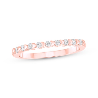 Diamond Hearts Anniversary Ring 1/5 ct tw 10K Rose Gold