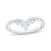 Thumbnail Image 1 of Now + Forever Lab-Grown Diamonds Pear, Marquise & Round-Cut Chevron Anniversary Ring 1/3 ct tw 14K White Gold