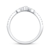 Thumbnail Image 2 of Now + Forever Lab-Grown Diamonds Pear, Marquise & Round-Cut Chevron Anniversary Ring 1/3 ct tw 14K White Gold