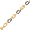 Thumbnail Image 2 of STUDIO BY KAY Blue Lab-Created Sapphire Link Bracelet 24K Yellow Gold Vermeil Sterling Silver 7.5"