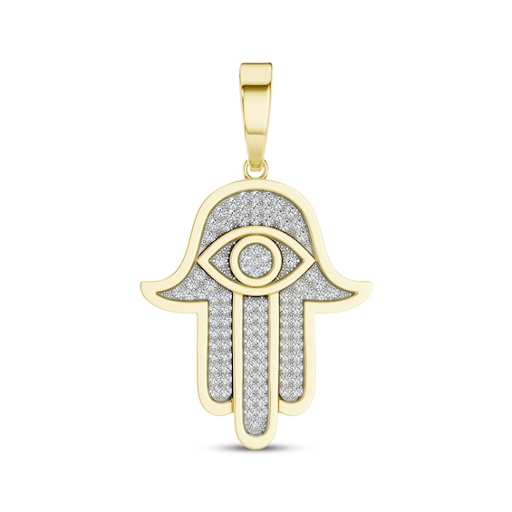 Men's Diamond Hamsa Charm 5/8 ct tw 10K Yellow Gold