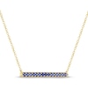 Thumbnail Image 2 of STUDIO BY KAY Blue Lab-Created Sapphire Bar Necklace 24K Yellow Gold Vermeil Sterling Silver 18"