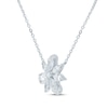 Thumbnail Image 2 of Monique Lhuillier Bliss Marquise, Pear & Round-Cut Lab-Grown Diamond Cluster Necklace 1 ct tw Platinum-Plated Sterling Silver 18"