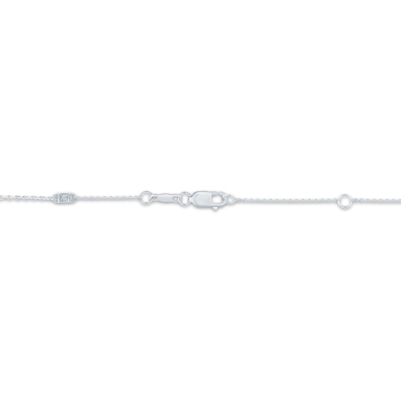 Main Image 4 of Monique Lhuillier Bliss Marquise, Pear & Round-Cut Lab-Grown Diamond Cluster Necklace 1 ct tw Platinum-Plated Sterling Silver 18"