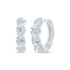 Thumbnail Image 1 of Monique Lhuillier Bliss Marquise & Round-Cut Lab-Grown Diamond Hoop Earrings 1/2 ct tw Platinum-Plated Sterling Silver