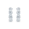 Thumbnail Image 2 of Monique Lhuillier Bliss Marquise & Round-Cut Lab-Grown Diamond Hoop Earrings 1/2 ct tw Platinum-Plated Sterling Silver