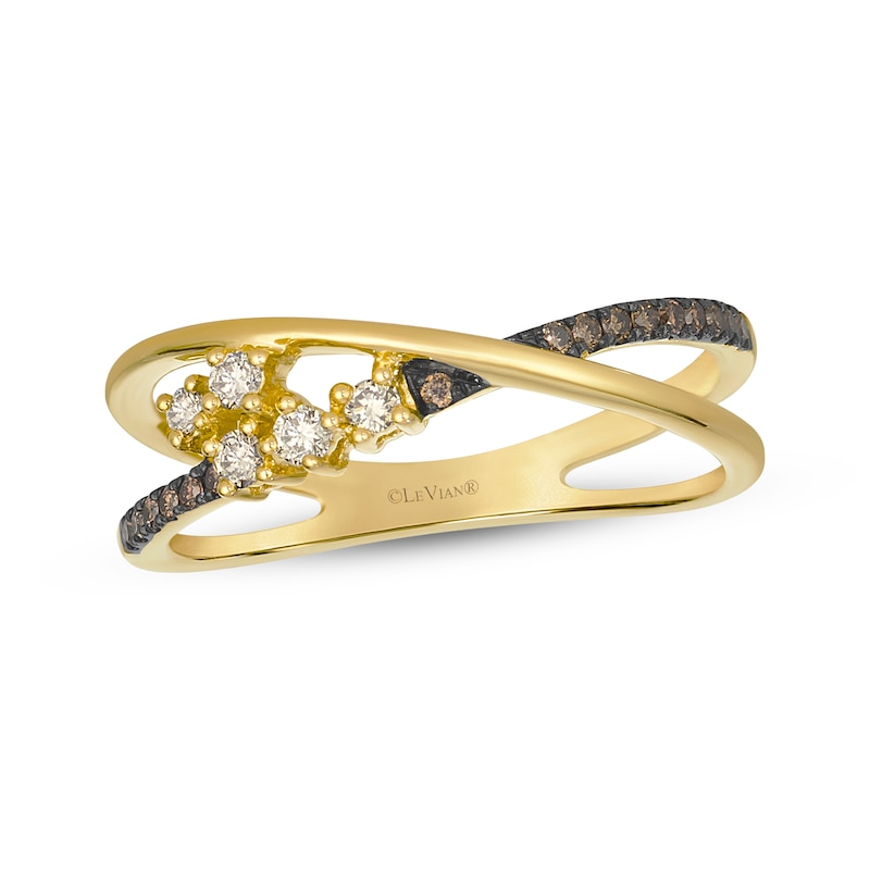 Main Image 1 of Le Vian Desert Diamonds Crossover Ring 1/5 ct tw 14K Honey Gold