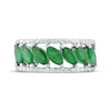 Thumbnail Image 3 of Now + Forever Marquise-Cut Natural Emerald & Diamond Anniversary Ring 1/4 ct tw 10K White Gold