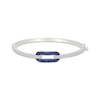 Thumbnail Image 1 of Blue & White Lab-Created Sapphire Paperclip Link Bangle Bracelet Sterling Silver