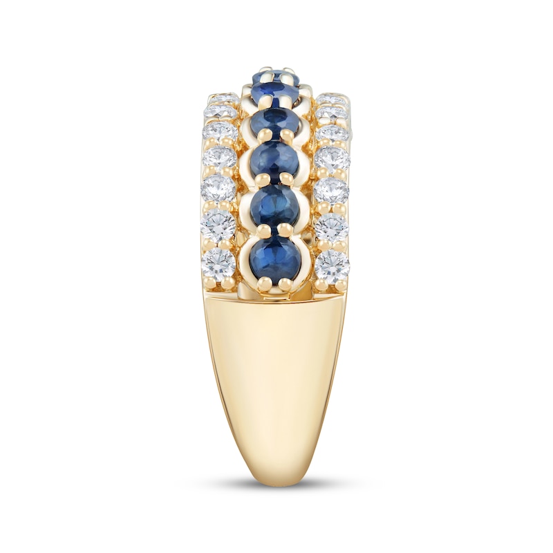 Main Image 2 of Now + Forever Blue Sapphire & Diamond Anniversary Ring 1/2 ct tw 10K Yellow Gold