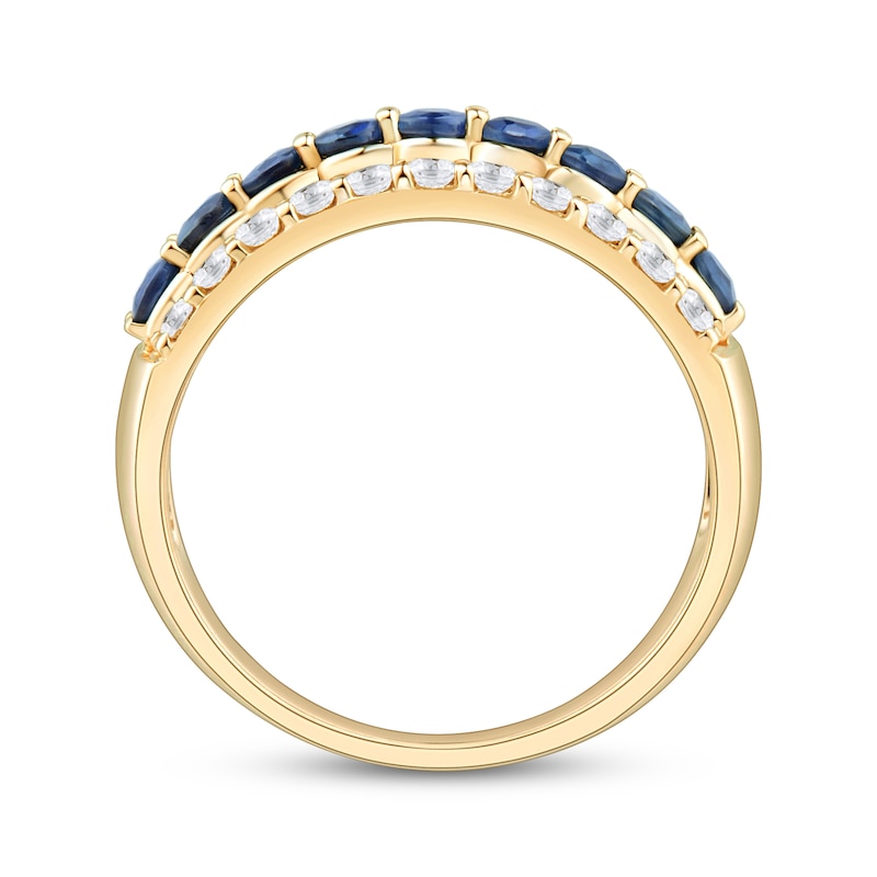 Main Image 3 of Now + Forever Blue Sapphire & Diamond Anniversary Ring 1/2 ct tw 10K Yellow Gold