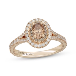 Neil Lane Desert Diamonds Oval-Cut Double Halo Engagement Ring 1 ct tw 14K Yellow Gold