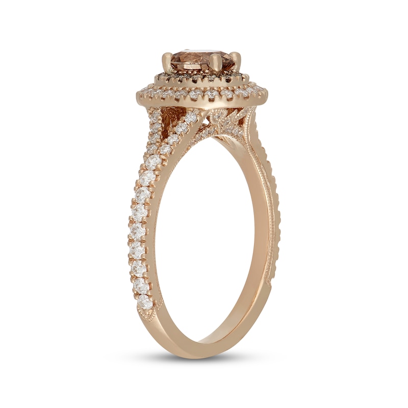 Main Image 2 of Neil Lane Desert Diamonds Oval-Cut Double Halo Engagement Ring 1 ct tw 14K Yellow Gold