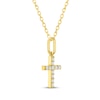 Thumbnail Image 2 of KAY Signature Collection Lab-Grown Diamond Mini Cross Necklace 1/10 ct tw 18K Yellow Gold-Plated Sterling Silver 18"