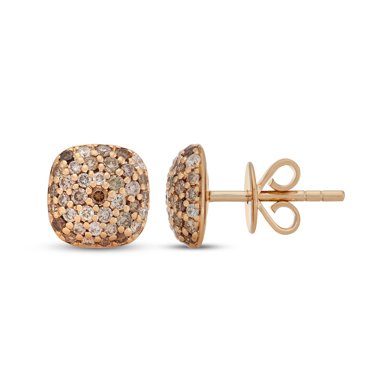 Main Image 3 of Neil Lane Desert Diamonds Cushion-Shaped Stud Earrings 3/4 ct tw 10K Yellow Gold