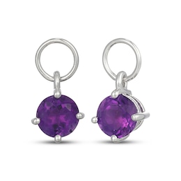 Amethyst Earring Charms Sterling Silver