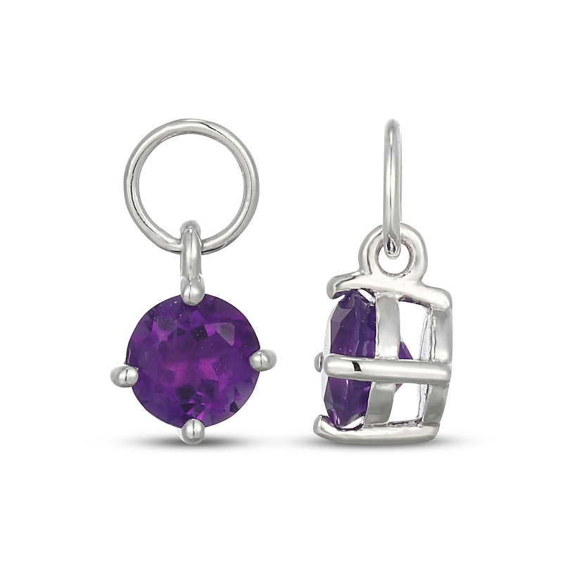 Main Image 3 of Amethyst Earring Charms Sterling Silver