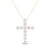 Thumbnail Image 1 of Kay Signature Collection Lab-Grown Diamond Cross Necklace 1 ct tw 10K Yellow Gold 18"
