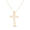 Thumbnail Image 4 of Kay Signature Collection Lab-Grown Diamond Cross Necklace 1 ct tw 10K Yellow Gold 18"