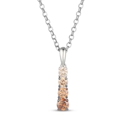 Le Vian Desert Diamonds Chocolate Ombré Drop Necklace 3/8 ct tw 14K Vanilla Gold 19"