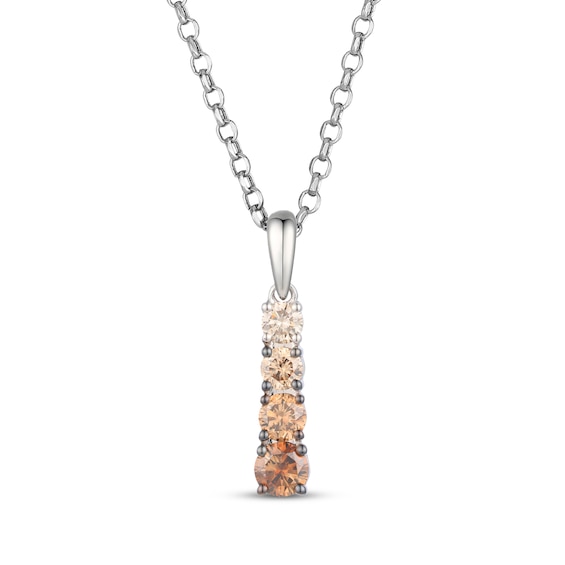 Le Vian Desert Diamonds Chocolate Ombré Drop Necklace 3/8 ct tw 14K Vanilla Gold 19"