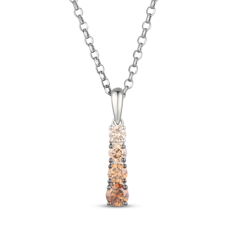 Main Image 1 of Le Vian Desert Diamonds Chocolate Ombré Drop Necklace 3/8 ct tw 14K Vanilla Gold 19"
