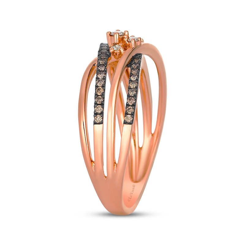 Main Image 2 of Le Vian Desert Diamonds Crossover Ring 1/3 ct tw 14K Strawberry Gold