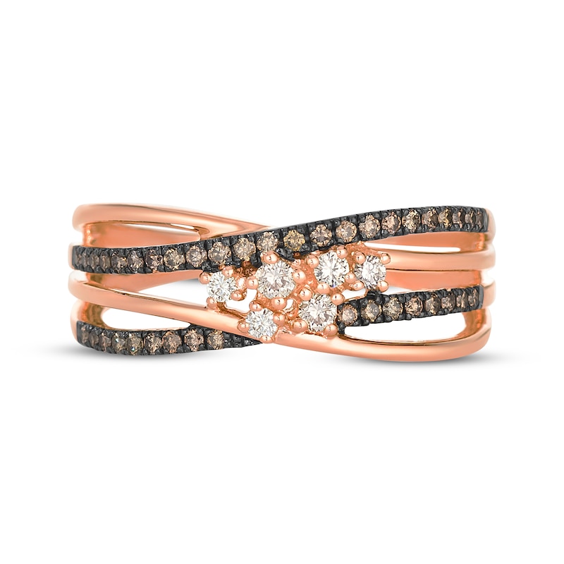 Main Image 4 of Le Vian Desert Diamonds Crossover Ring 1/3 ct tw 14K Strawberry Gold