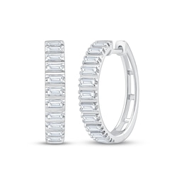 KAY Lab-Grown Diamonds Baguette-Cut Hoop Earrings 1/2 ct tw 10K White Gold