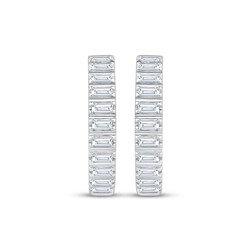 Main Image 2 of KAY Lab-Grown Diamonds Baguette-Cut Hoop Earrings 1/2 ct tw 10K White Gold