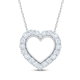 KAY Lab-Grown Diamonds Heart Outline Necklace 1 ct tw Sterling Silver 18"