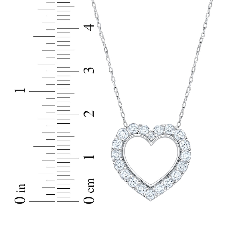 Main Image 5 of KAY Lab-Grown Diamonds Heart Outline Necklace 1 ct tw Sterling Silver 18"