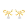 Thumbnail Image 2 of KAY Lab-Grown Diamonds Heart-Shaped Half-Bow Stud Earrings 1/10 ct tw 10K Yellow Gold