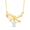 Thumbnail Image 1 of KAY Lab-Grown Diamonds Heart-Shaped Half-Bow Necklace 1/6 ct tw 10K Yellow Gold 18"