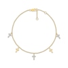 Thumbnail Image 1 of KAY Lab-Grown Diamonds Cross Station Bracelet 1/5 ct tw 14K Yellow Gold-Plated Sterling Silver 7.5"