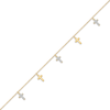 Thumbnail Image 2 of KAY Lab-Grown Diamonds Cross Station Bracelet 1/5 ct tw 14K Yellow Gold-Plated Sterling Silver 7.5"