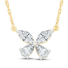 KAY Lab-Grown Diamonds Pear-Shaped & Marquise-Cut Necklace 7/8 ct tw 10K Yellow Gold 18"