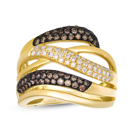 Le Vian Couture Diamond Crossover Ring 7/8 ct tw 14K Honey Gold