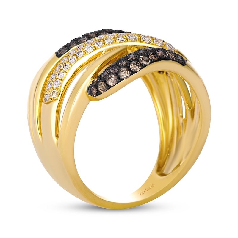 Main Image 3 of Le Vian Couture Diamond Crossover Ring 7/8 ct tw 14K Honey Gold