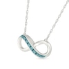 Thumbnail Image 2 of Blue and White Diamond Accent East-West Infinity Necklace Sterling Silver