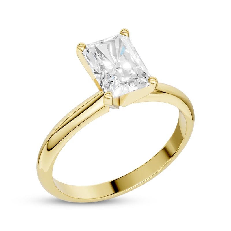Main Image 3 of Now + Forever Lab-Grown Diamonds Radiant-Cut Solitaire Engagement Ring 1-1/4 ct tw 14K Yellow Gold (F/SI2)