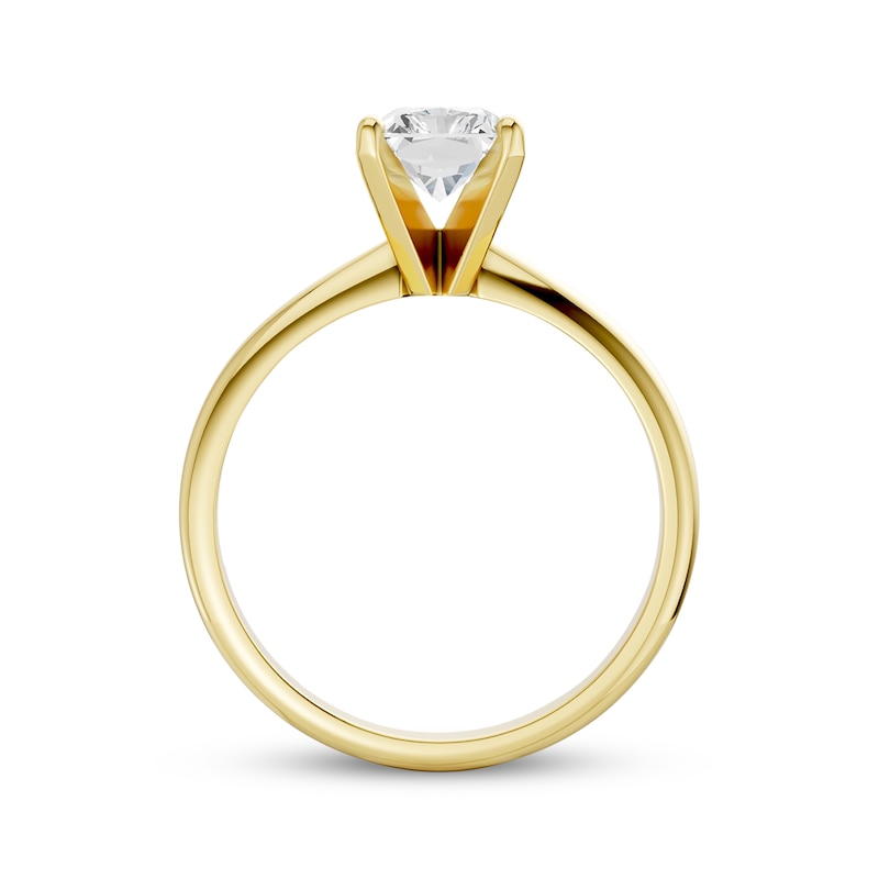 Main Image 4 of Now + Forever Lab-Grown Diamonds Radiant-Cut Solitaire Engagement Ring 1-1/4 ct tw 14K Yellow Gold (F/SI2)