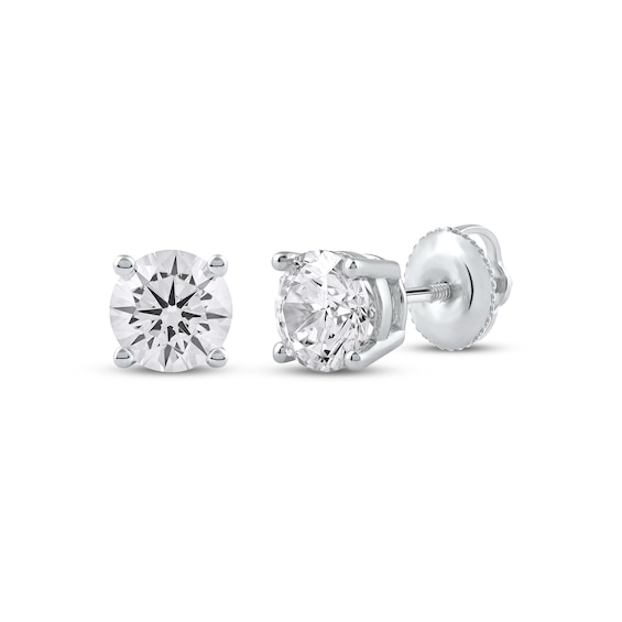 KAY Lab-Grown Diamonds Certified Round-Cut Solitaire Stud Earrings 1-1/2 ct tw 14K White Gold (F/VS2)