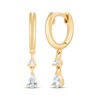 Thumbnail Image 1 of STUDIO BY KAY Pear-Shaped & Round-Cut Hoop Drop Earrings 1/4 ct tw 24K Yellow Gold Vermeil Sterling Silver